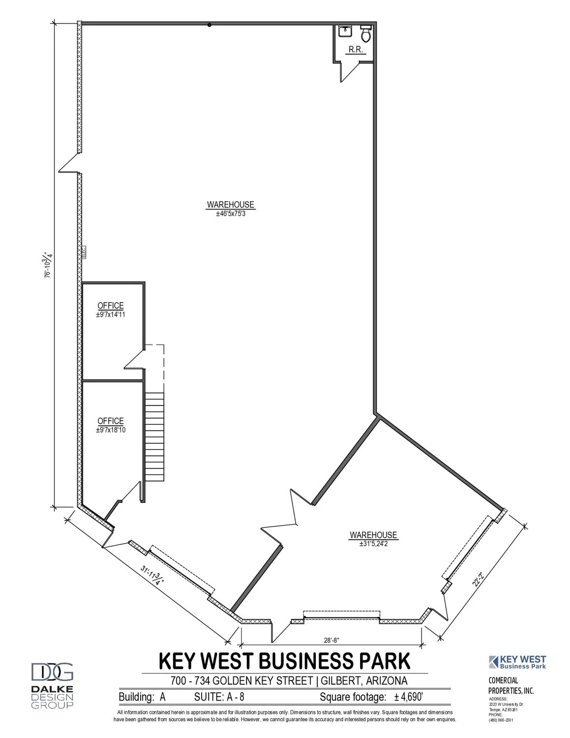 700 N Golden Key St, Gilbert, AZ à louer Plan d’étage– Image 1 sur 1