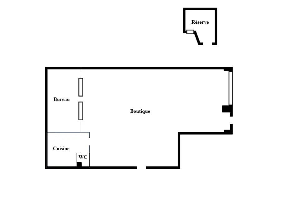 Local commercial dans Paris à louer Plan d’étage– Image 1 sur 7