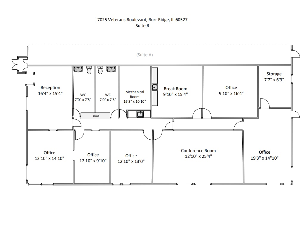 7025-7035 Veterans Blvd, Burr Ridge, IL 60527 - Lot 7025 B - - Plan d’étage - Image 1 of 1
