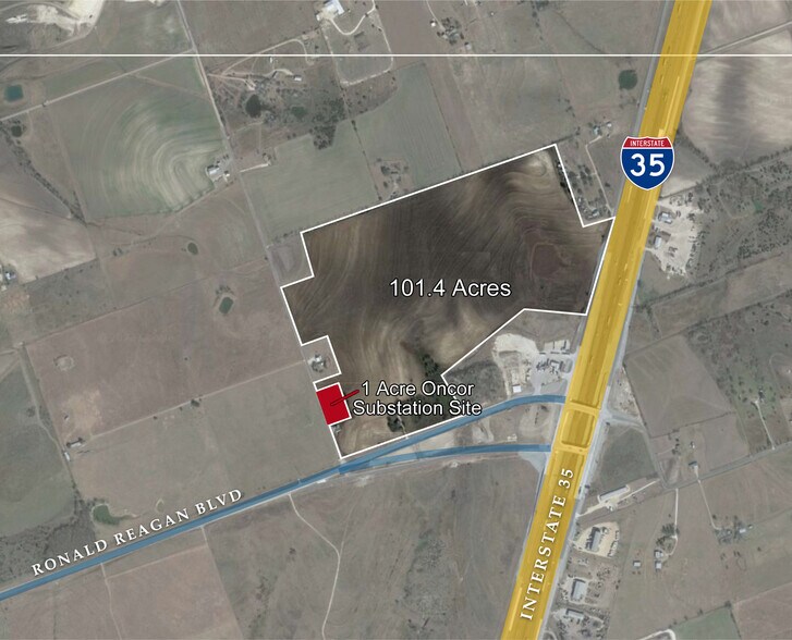NW Corner I-35 / Ronald Reagan Blvd, Jarrell, TX à vendre - Aérien – Image 2 sur 5