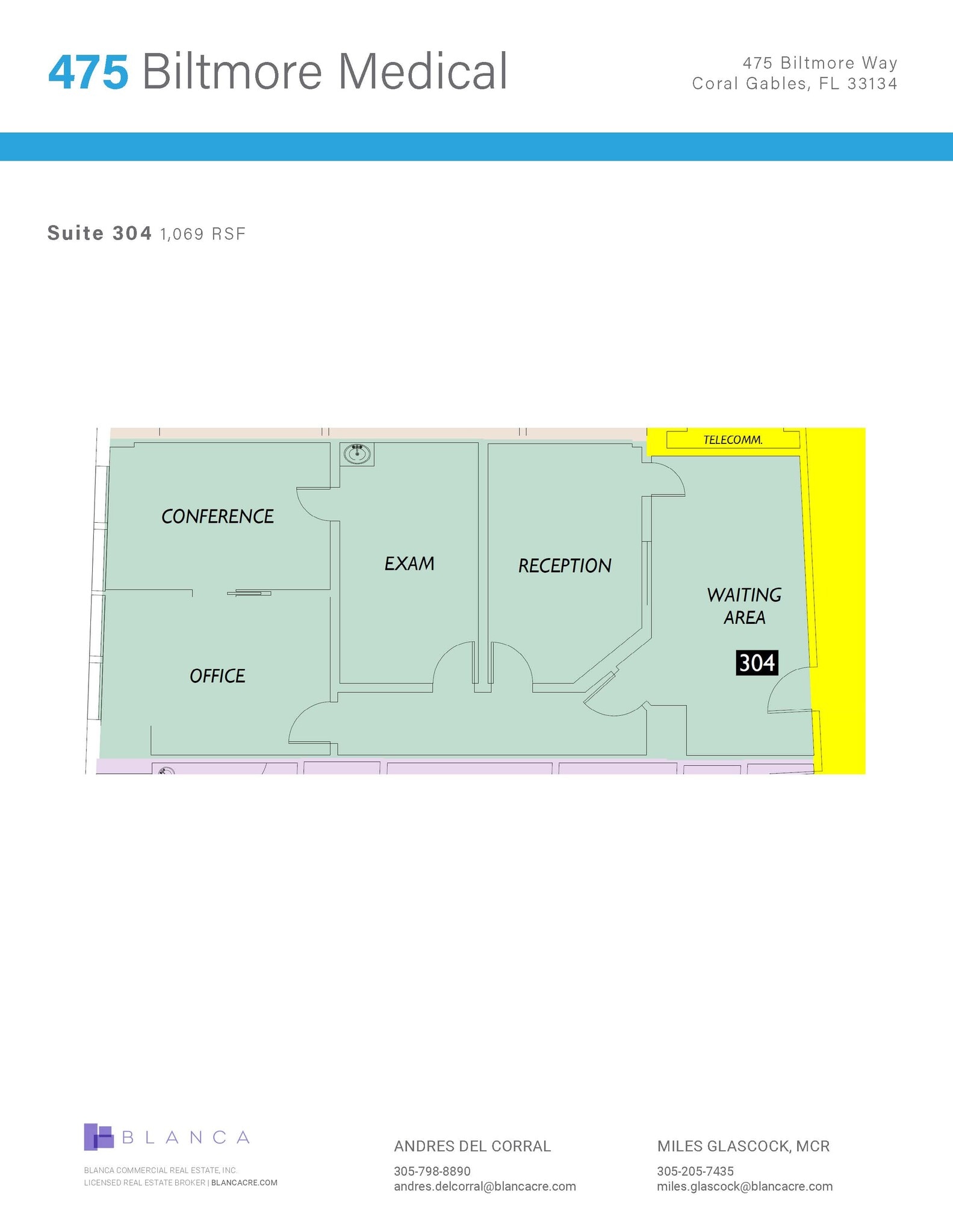 475 Biltmore Way, Coral Gables, FL à louer Plan d’étage– Image 1 sur 1