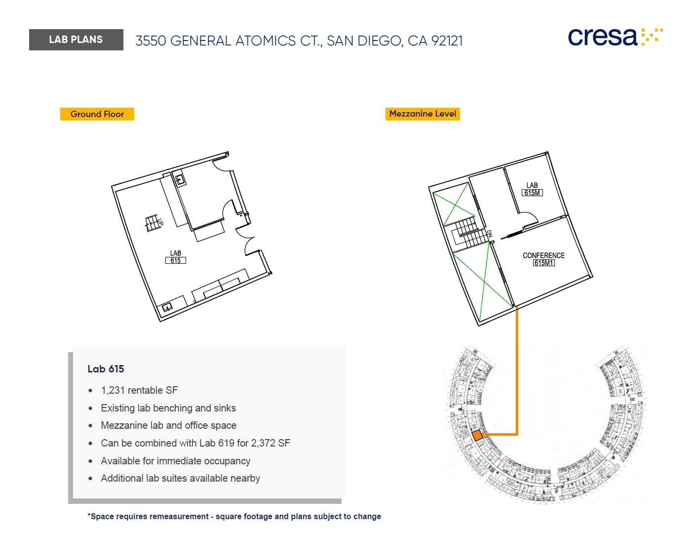 3550 General Atomics Ct, San Diego, CA à louer Plan d’étage– Image 1 sur 1