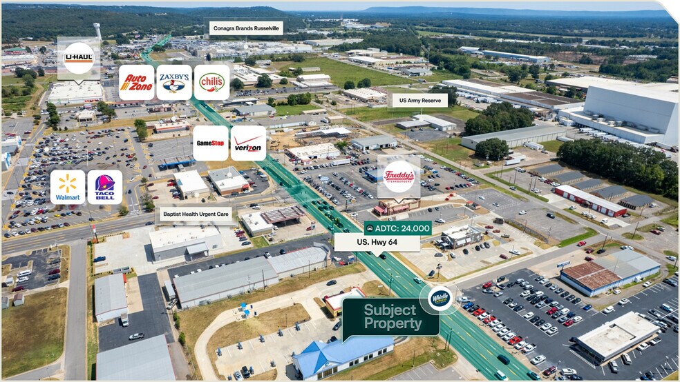 2207 E Main St, Russellville, AR à vendre - Aérien – Image 3 sur 3