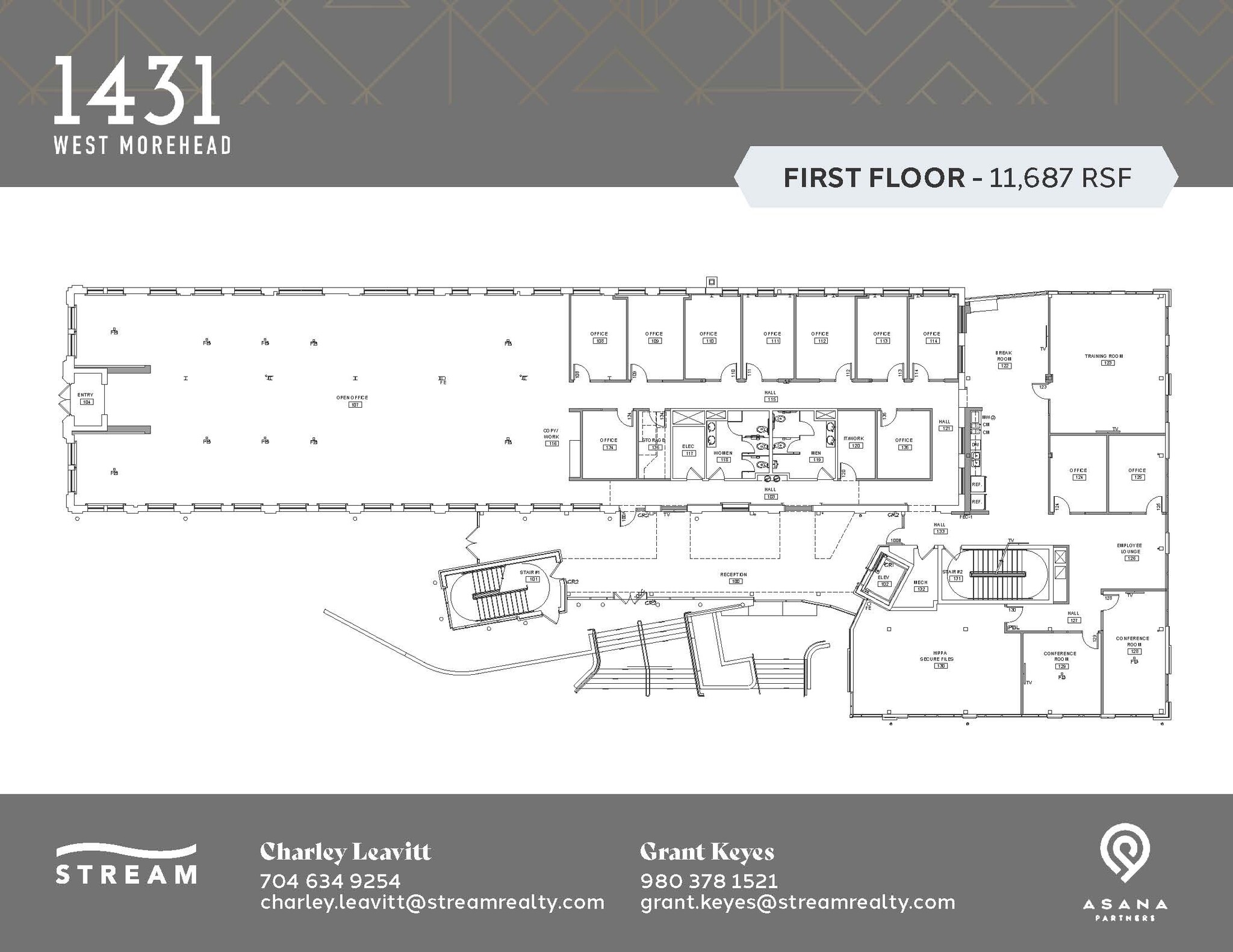 1431 W Morehead St, Charlotte, NC à louer Plan d’étage– Image 1 sur 1