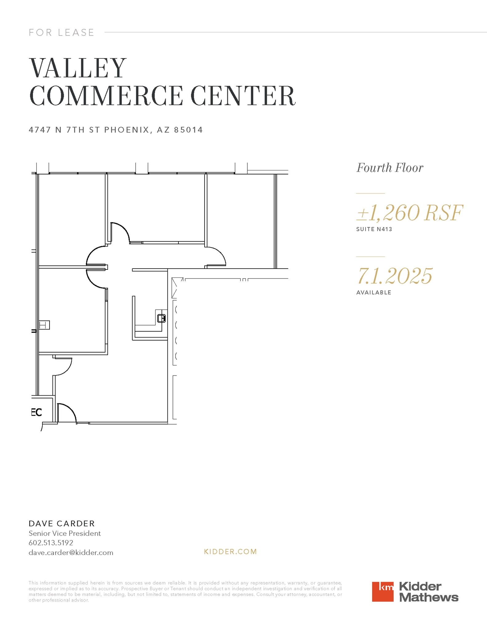 4745 N 7th St, Phoenix, AZ à louer Plan d’étage– Image 1 sur 1