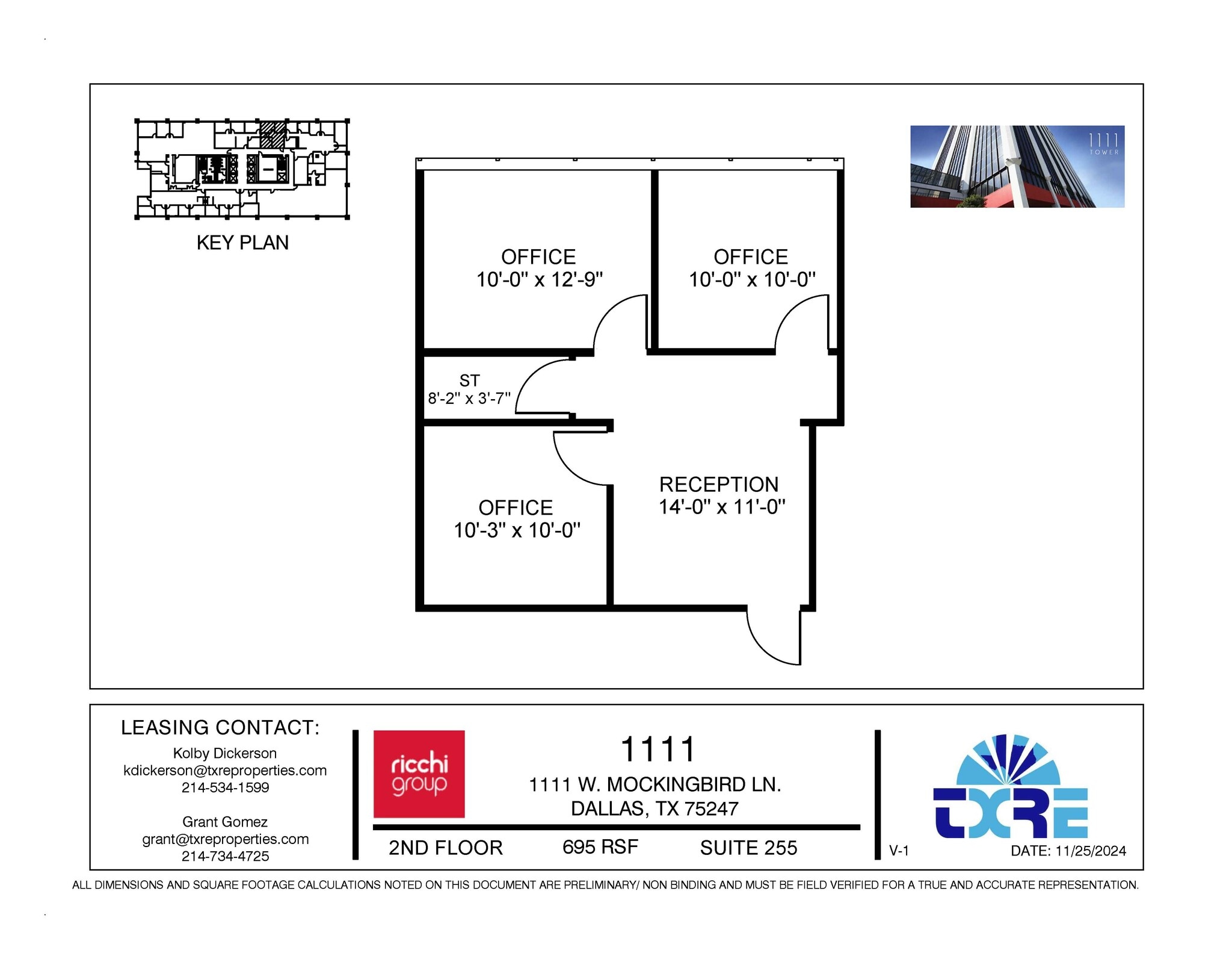 1111 W Mockingbird Ln, Dallas, TX à louer Plan d’étage– Image 1 sur 1