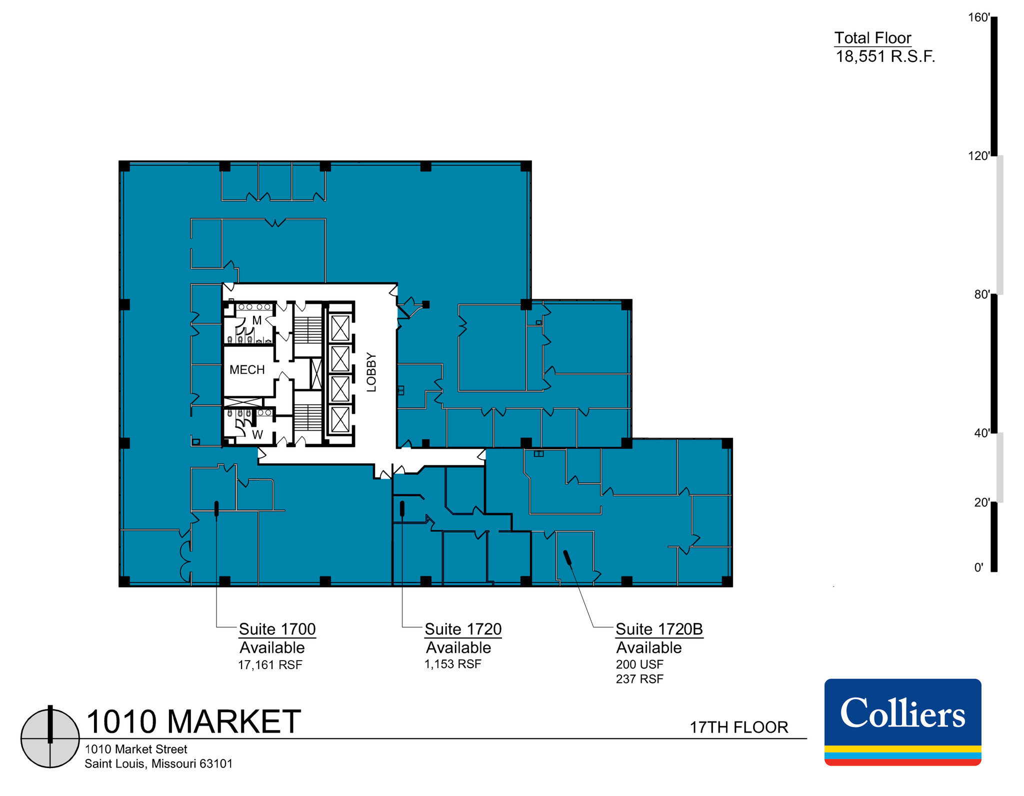 1010 Market St, Saint Louis, MO à louer Plan d’étage– Image 1 sur 1