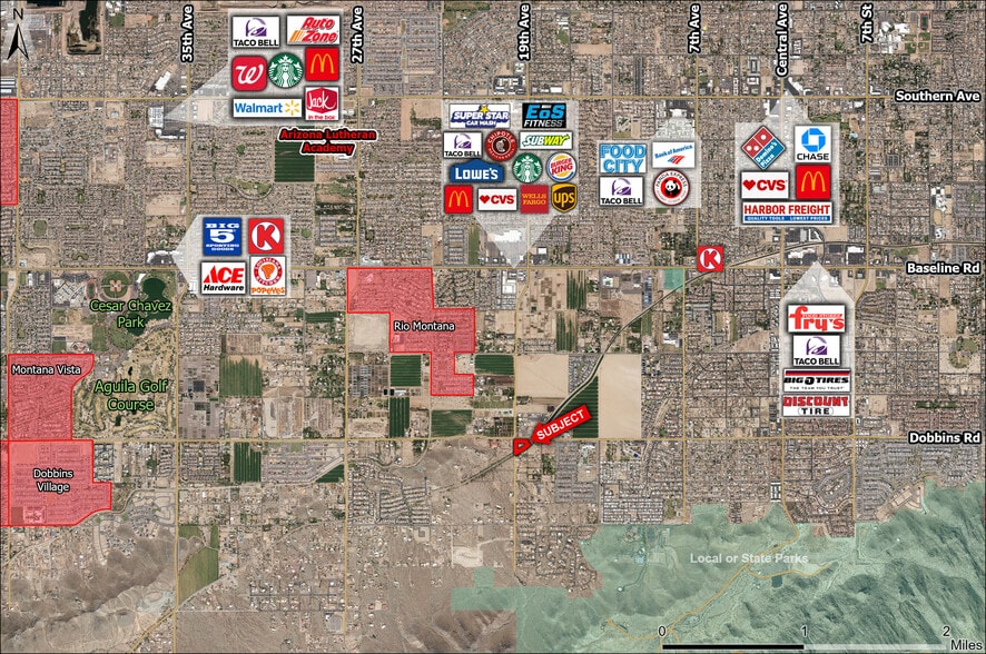 Sec of 19th Ave & Dobbins Rd, Phoenix, AZ à vendre - Aérien – Image 3 sur 6