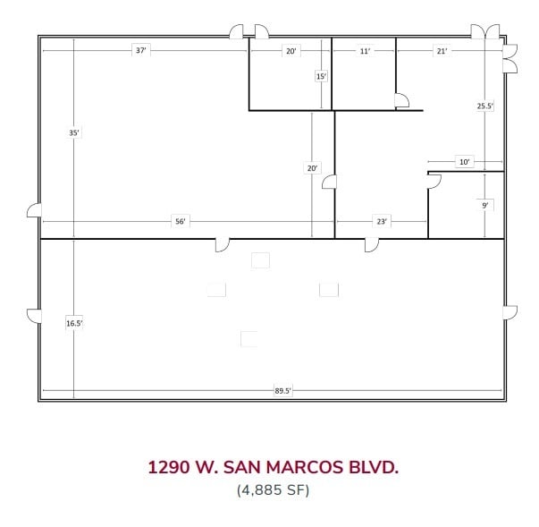 1284 W San Marcos Blvd, San Marcos, CA à louer Plan d’étage– Image 1 sur 1