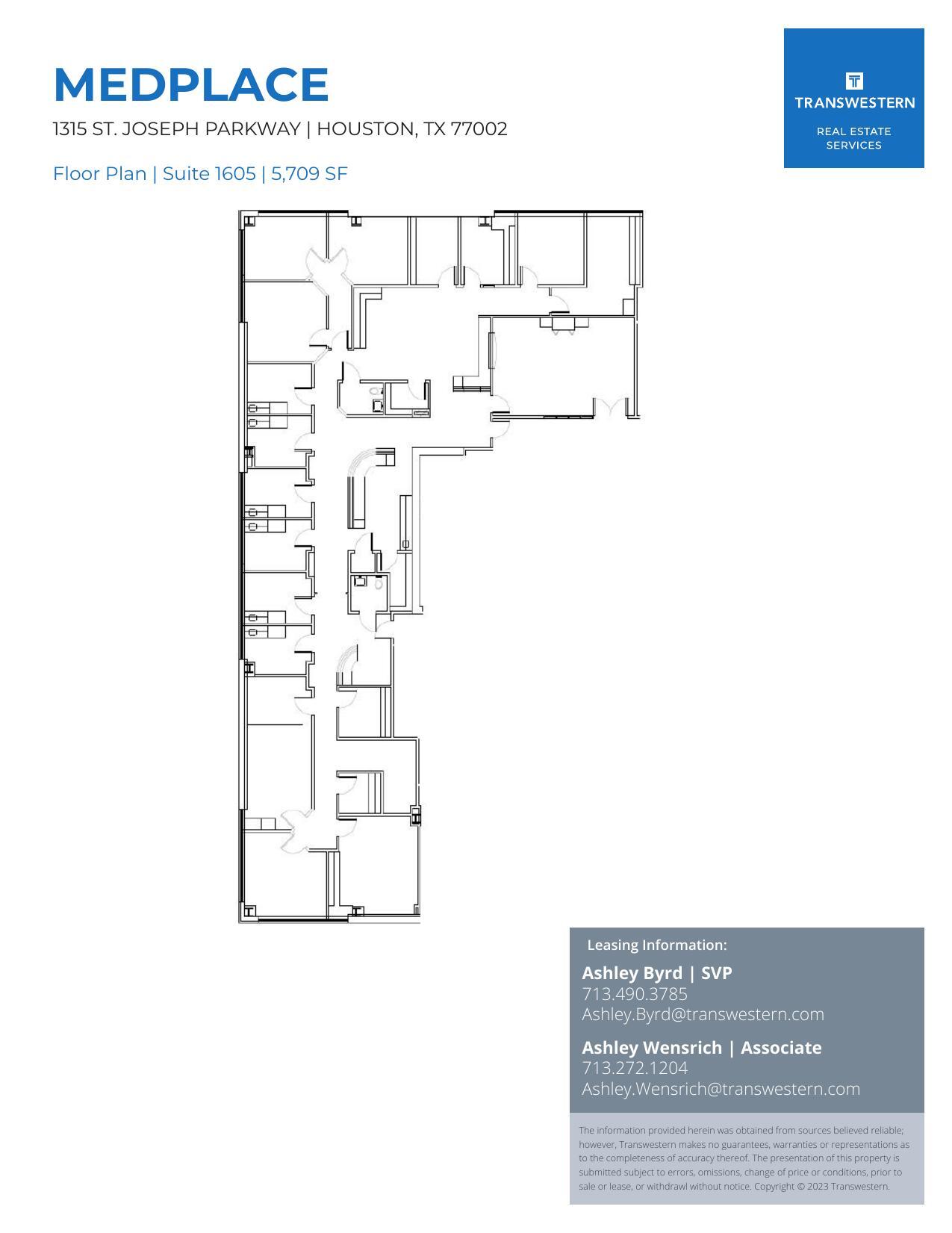 1315 St Joseph Pky, Houston, TX à louer Plan d’étage– Image 1 sur 2