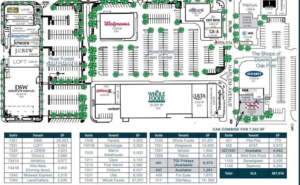 7217-7249 Lake St, River Forest, IL à louer Plan de site– Image 1 sur 1