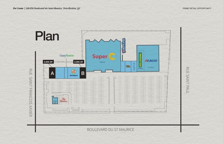 600-850 Du Saint-Maurice Boul, Trois-Rivières, QC à louer - Plan de site – Image 3 sur 3