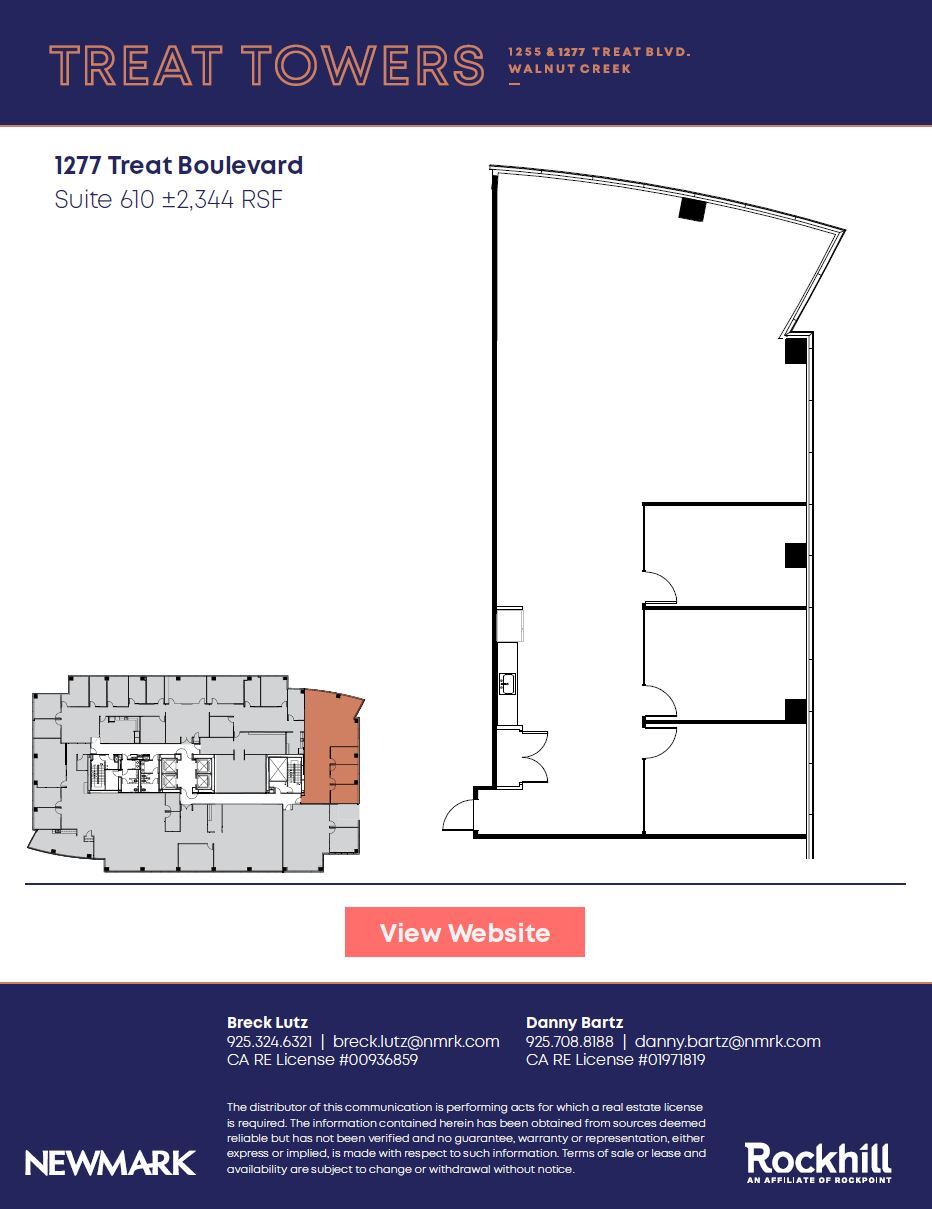 1255 Treat Blvd, Walnut Creek, CA à louer Plan d’étage– Image 1 sur 1