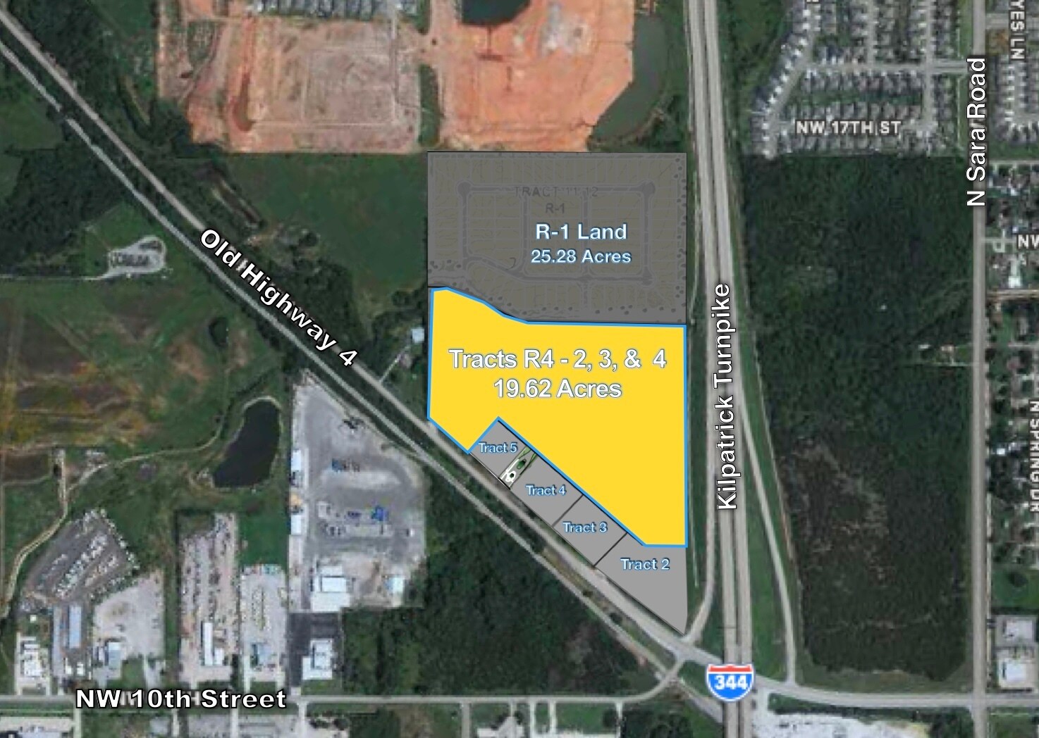 Old 4 & Kilpatrick Turnpike - Tract R4 2 3 4 hwy, Yukon, OK à vendre Aérien– Image 1 sur 2