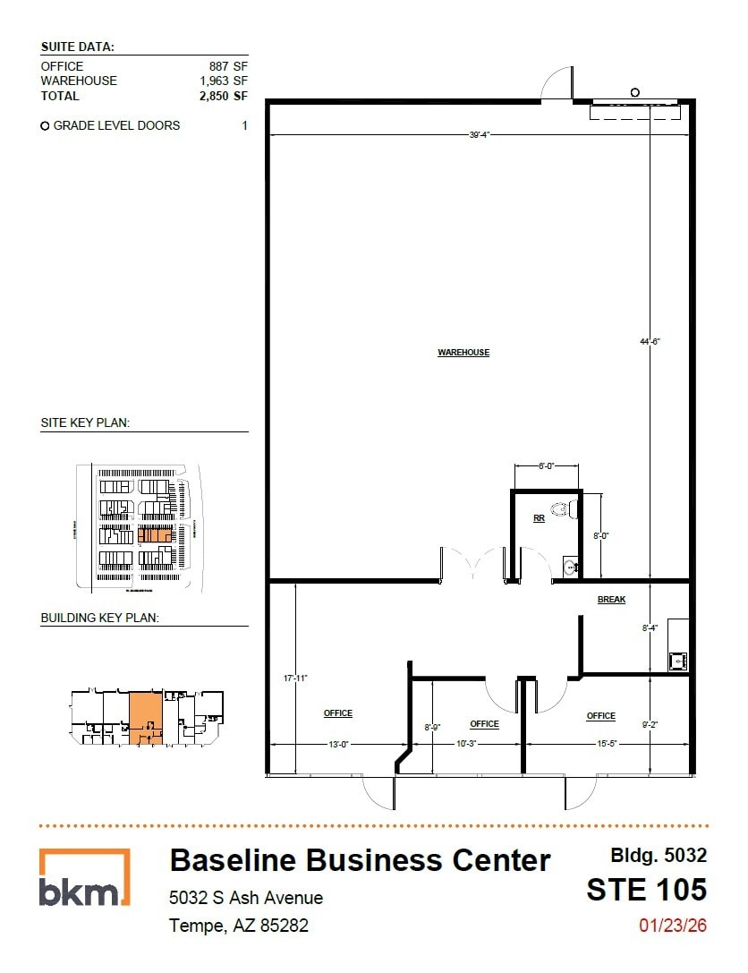 5024 S Ash Ave, Tempe, AZ à louer Plan d’étage– Image 1 sur 4