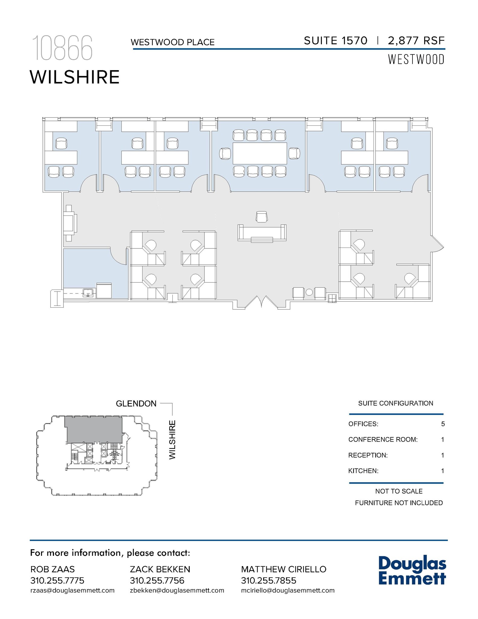 10866 Wilshire Blvd, Los Angeles, CA à louer Plan d’étage– Image 1 sur 2