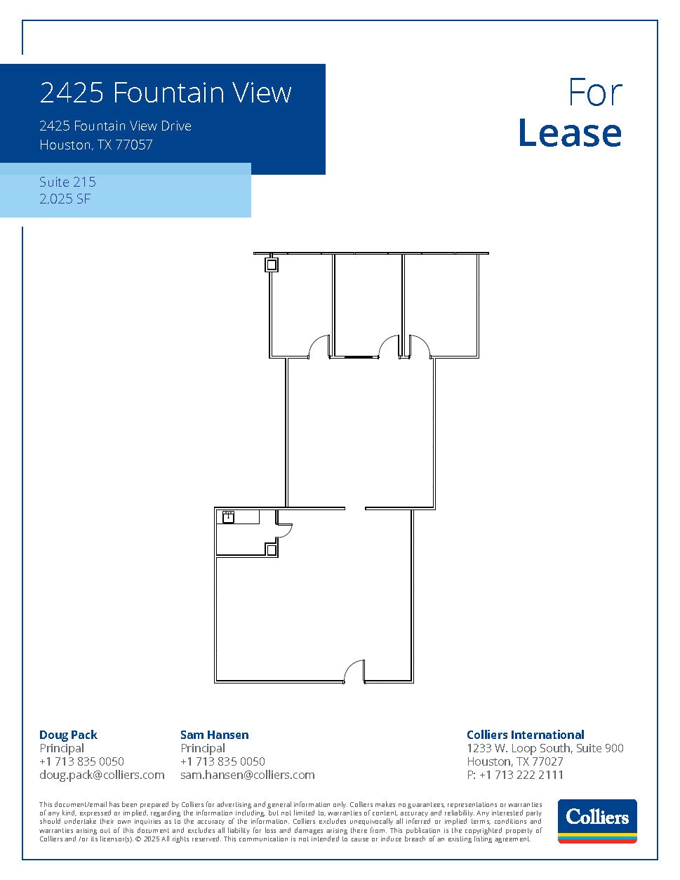 2425 Fountain View Dr, Houston, TX à louer Plan d’étage– Image 1 sur 1