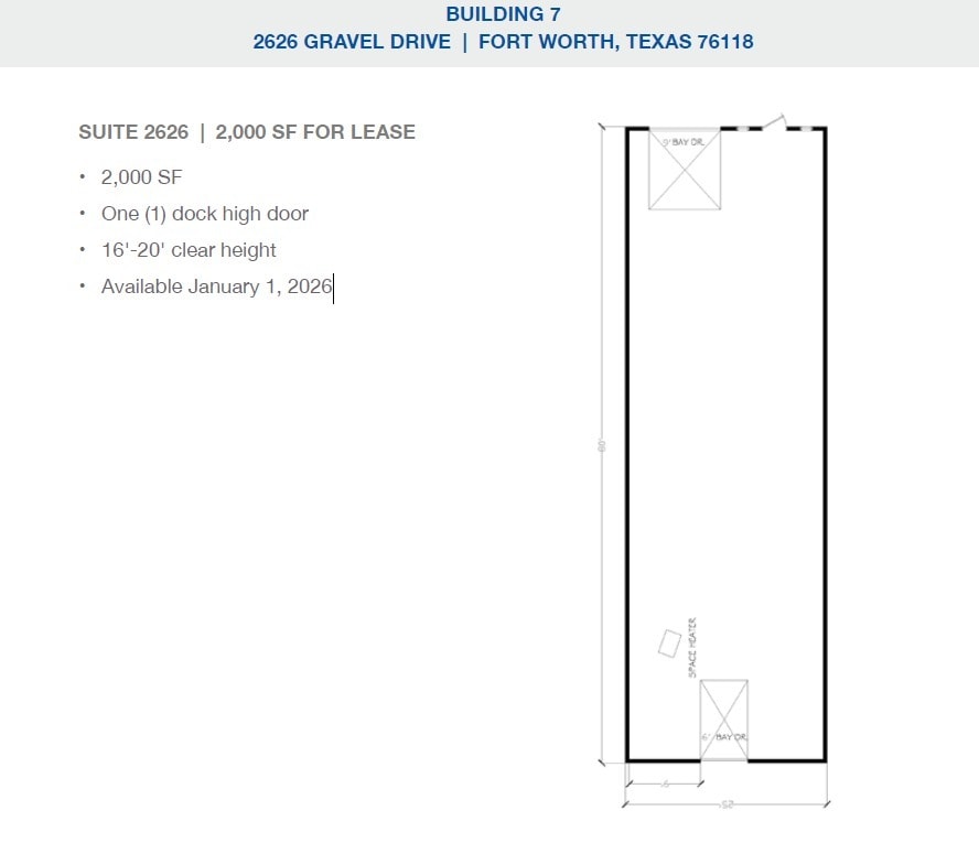 2501-2519 Gravel Dr, Fort Worth, TX à louer Plan d’étage– Image 1 sur 1