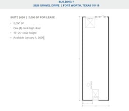 2501-2519 Gravel Dr, Fort Worth, TX à louer Plan d’étage– Image 1 sur 1