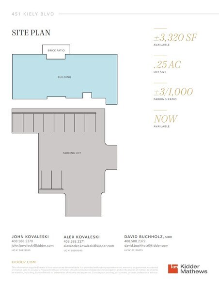 451 Kiely Blvd, San Jose, CA à vendre - Plan de site – Image 3 sur 3
