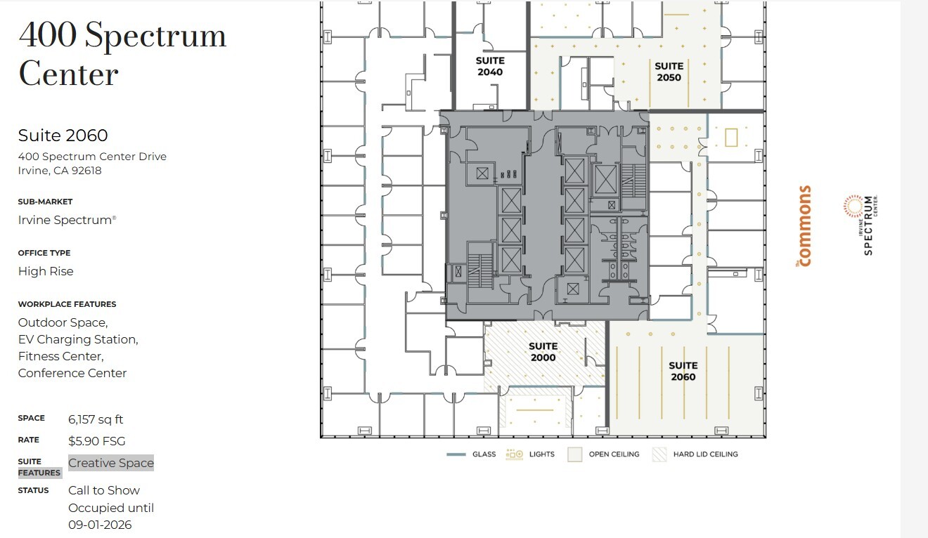 400 Spectrum Center Dr, Irvine, CA à louer Plan d’étage– Image 1 sur 1