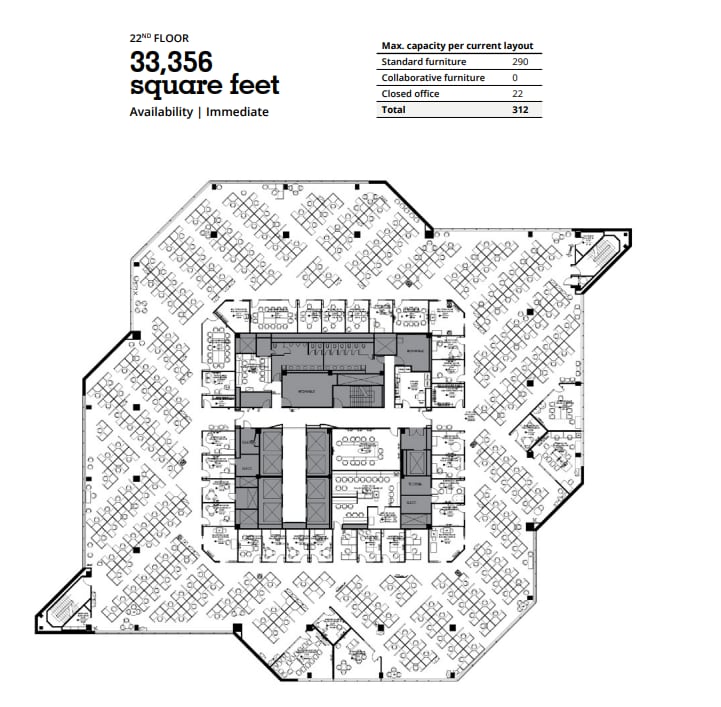1001 Boul Robert-Bourassa, Montréal, QC à louer Plan d’étage– Image 1 sur 1