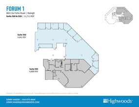 8601 Six Forks Rd, Raleigh, NC à louer Plan d’étage– Image 2 sur 3