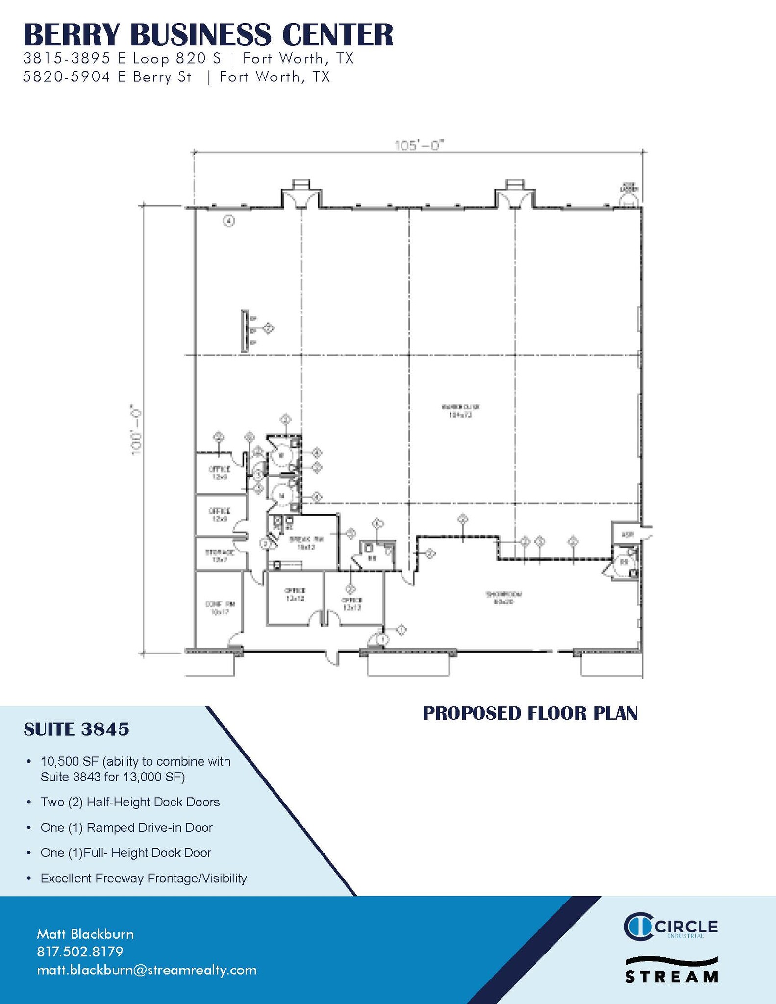 5848-5884 E Berry St, Fort Worth, TX à louer Plan d’étage– Image 1 sur 1