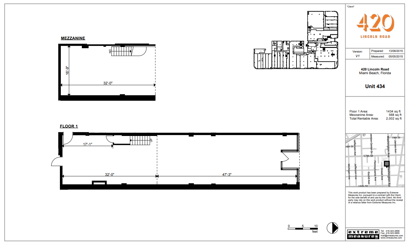 420 Lincoln Rd, Miami Beach, FL à louer Plan d’étage– Image 1 sur 6