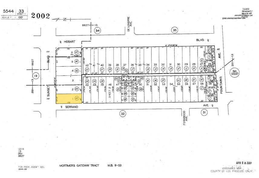1430-1438 N Serrano Ave, Los Angeles, CA à louer - Plan cadastral – Image 2 sur 3