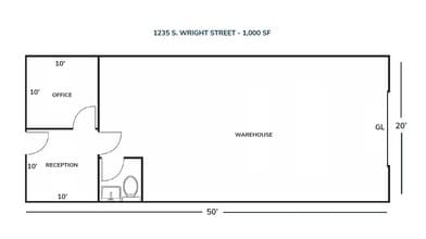 1233-1255 S Wright St, Santa Ana, CA à louer Plan d’étage– Image 1 sur 1