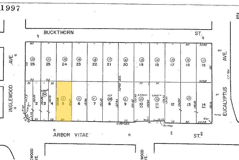 335 W Arbor Vitae St, Inglewood, CA à louer - Plan cadastral – Image 2 sur 5