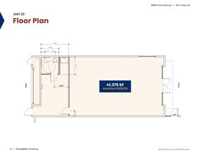 2699 Union Ave, San Jose, CA à louer Plan d’étage– Image 1 sur 2