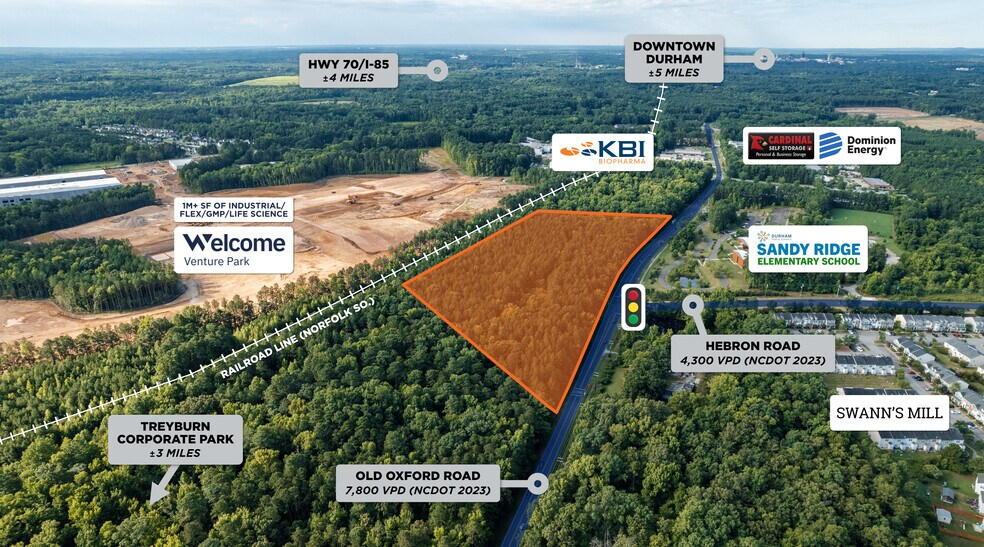 1502 Old Oxford Rd, Durham, NC à vendre - Aérien – Image 2 sur 5