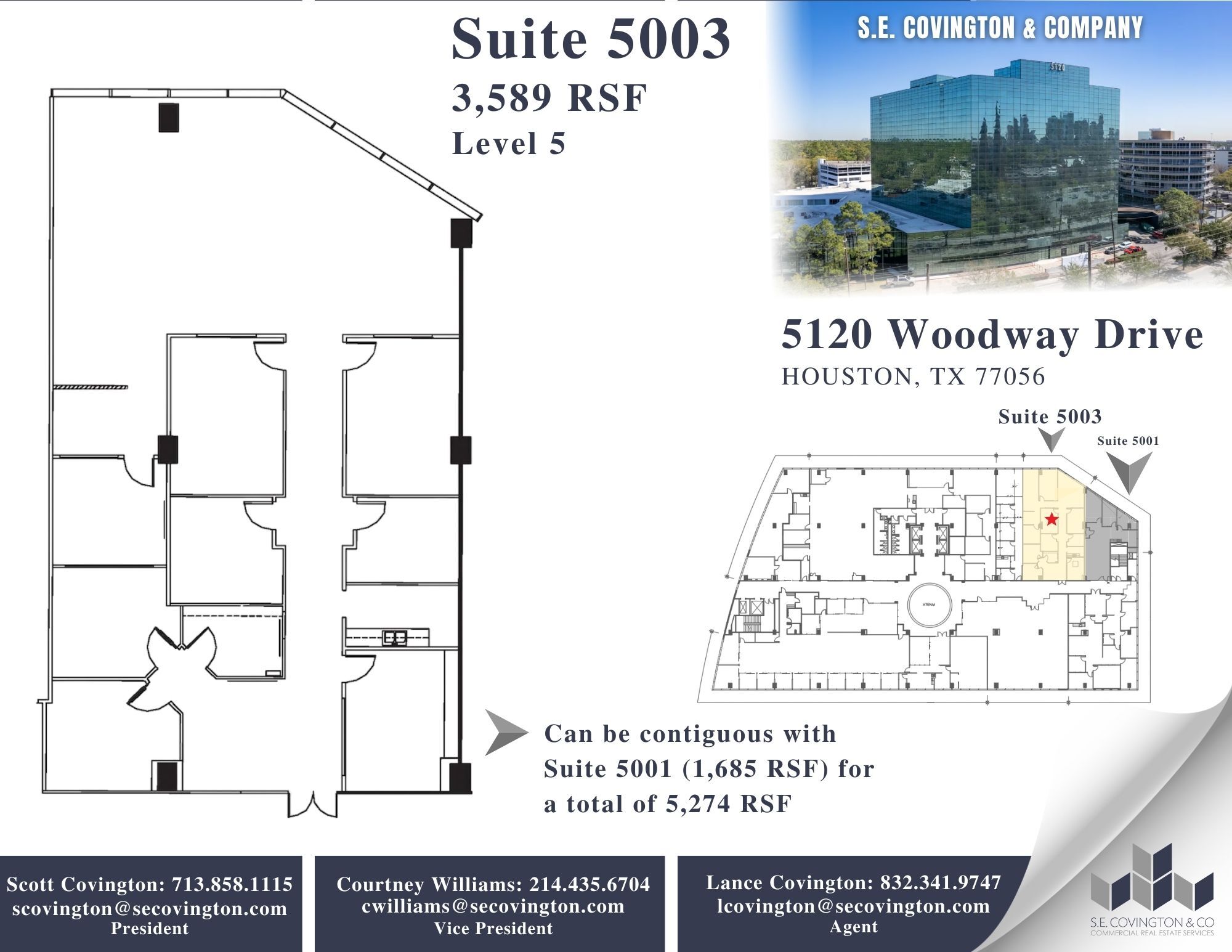 5120 Woodway Dr, Houston, TX à louer Plan d’étage– Image 1 sur 2