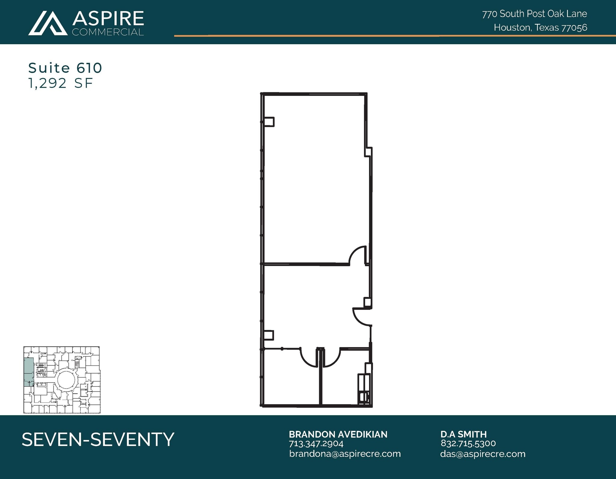 770 S Post Oak Ln, Houston, TX à louer Plan d’étage– Image 1 sur 1