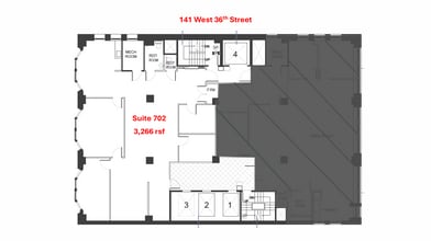 141 W 36th St, New York, NY à louer Plan d’étage– Image 1 sur 1