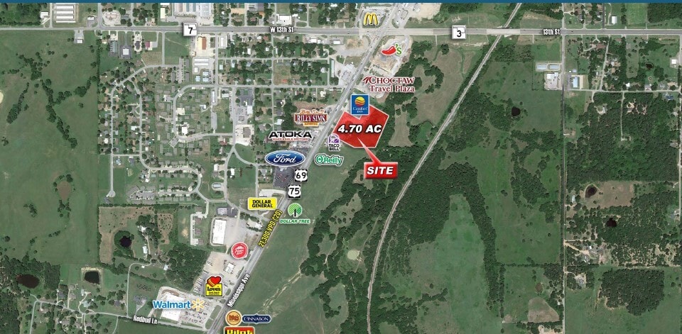 SE US 69 & SH3, Atoka, OK à vendre - Aérien – Image 3 sur 3