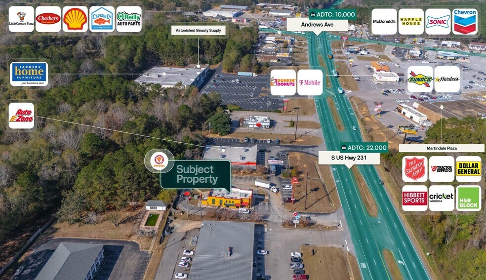 1314 US 231 hwy, Ozark, AL à vendre - Aérien – Image 3 sur 3