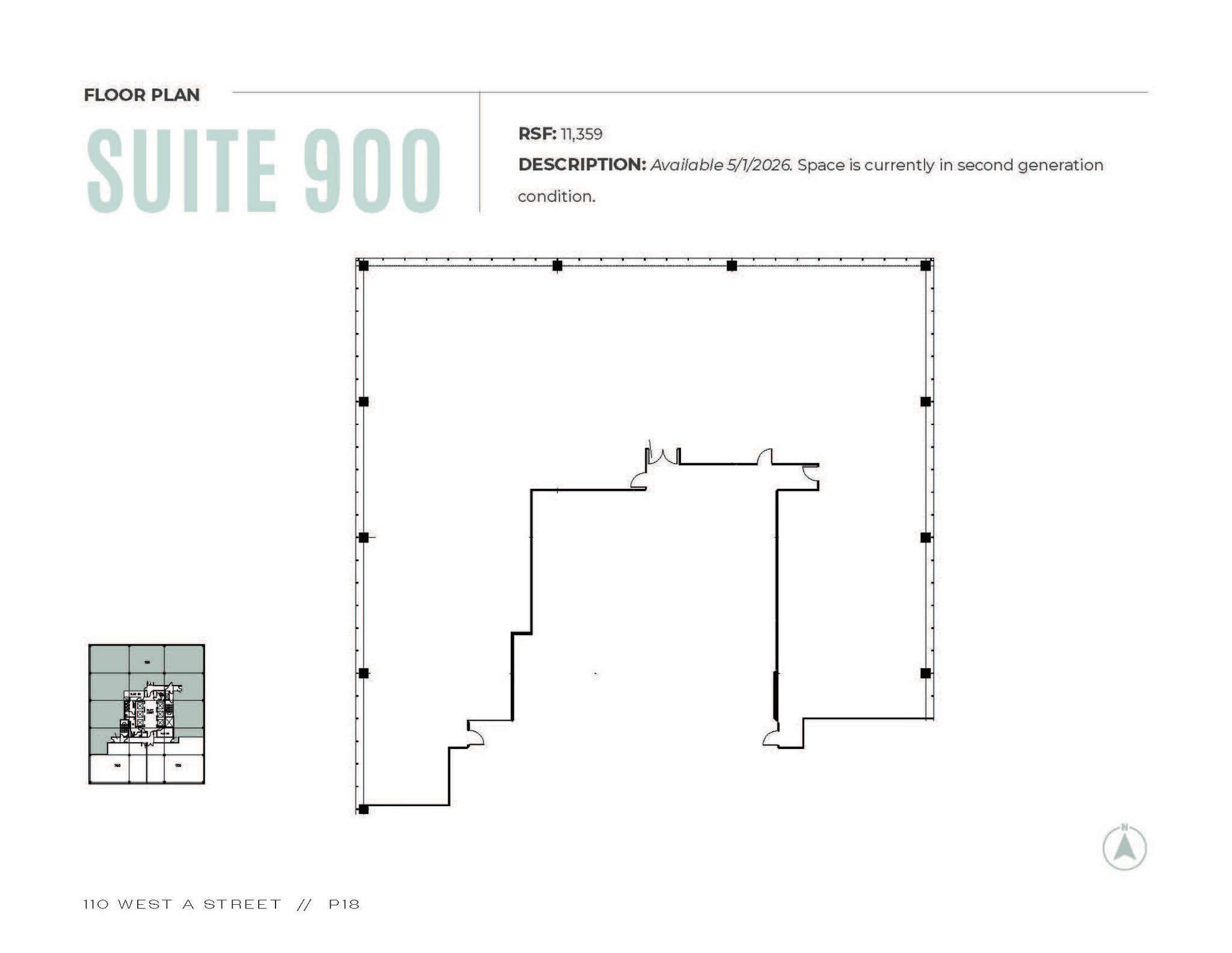 110 W A St, San Diego, CA à louer Plan d’étage– Image 1 sur 1