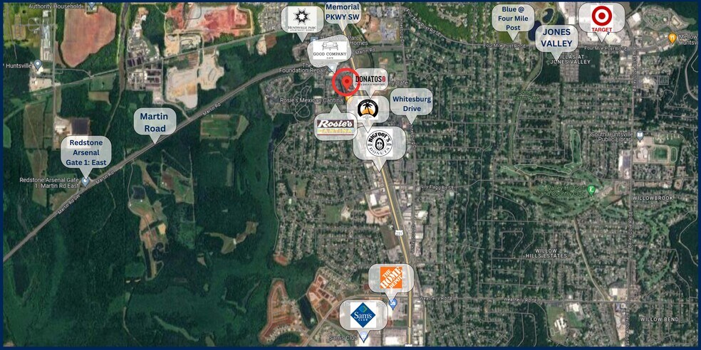 7500 SW Memorial Pky, Huntsville, AL à vendre - Carte – Image 3 sur 3