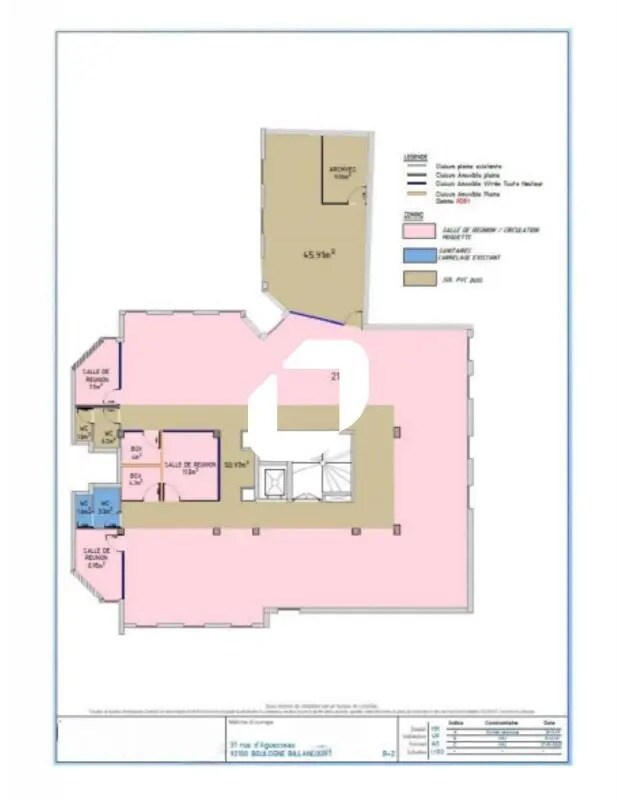 Bureau dans Boulogne-Billancourt à louer Plan d’étage– Image 1 sur 3