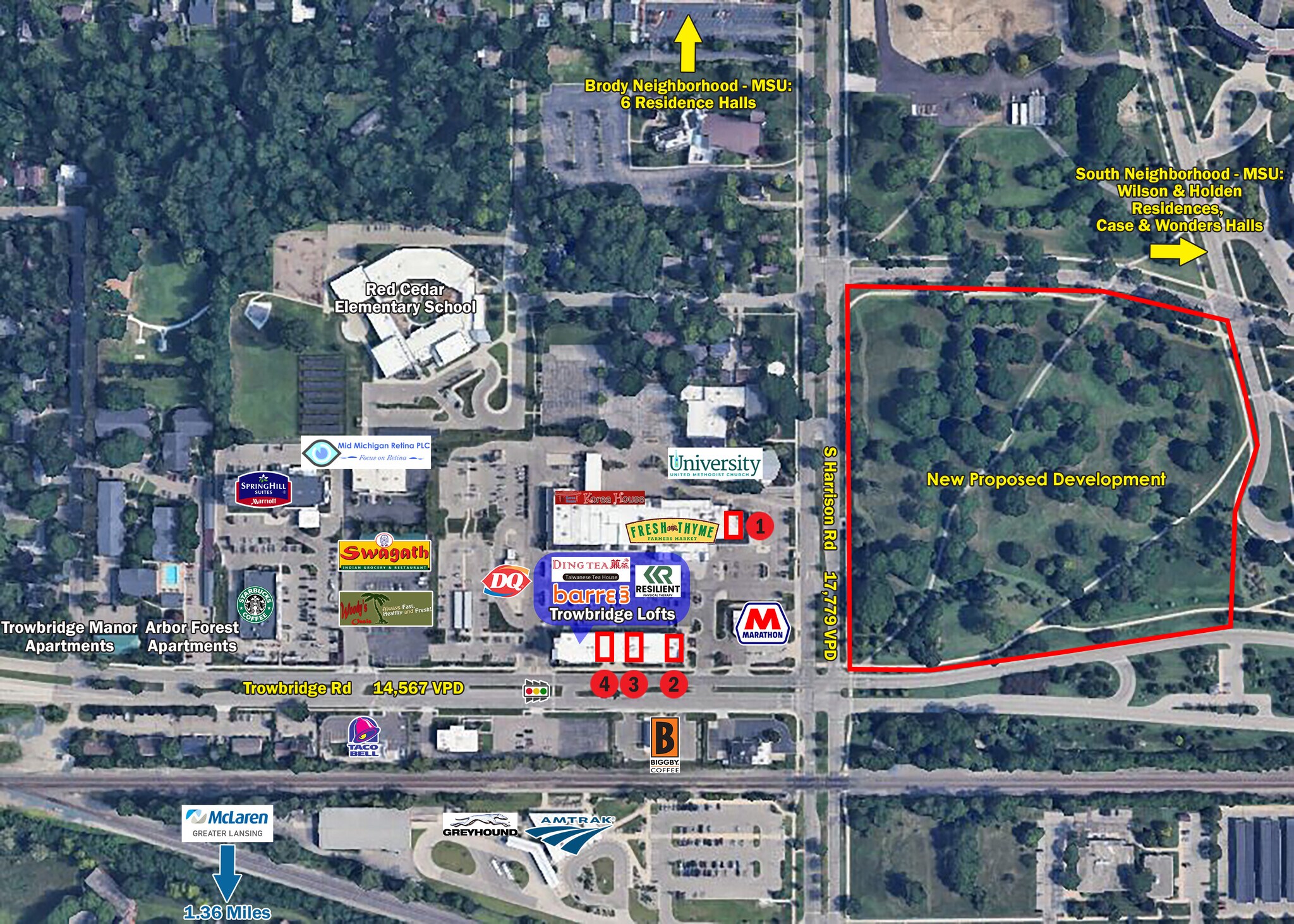 920-1030 Trowbridge Rd, East Lansing, MI à louer Photo principale– Image 1 sur 9
