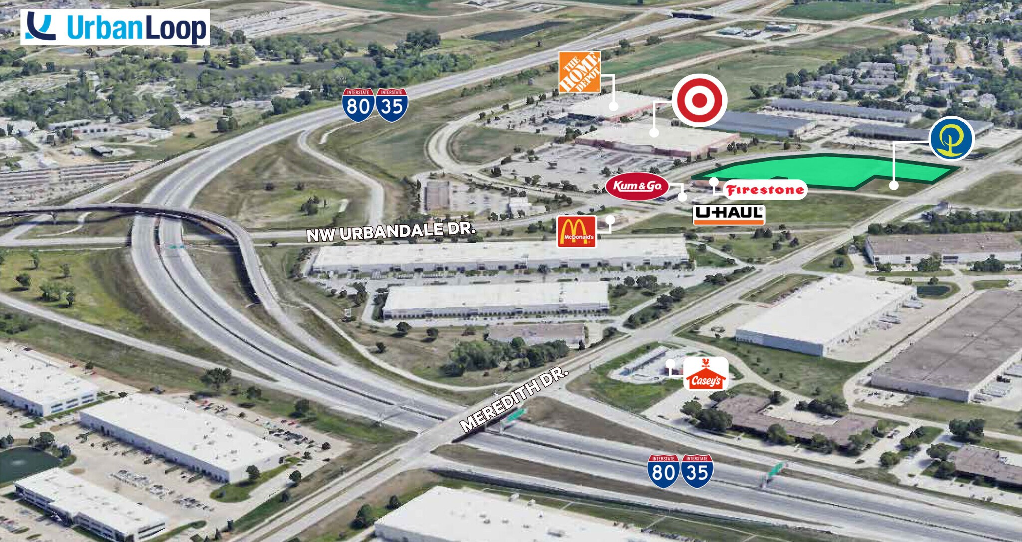 I-35/80, Urbandale, IA à louer Aérien– Image 1 sur 4