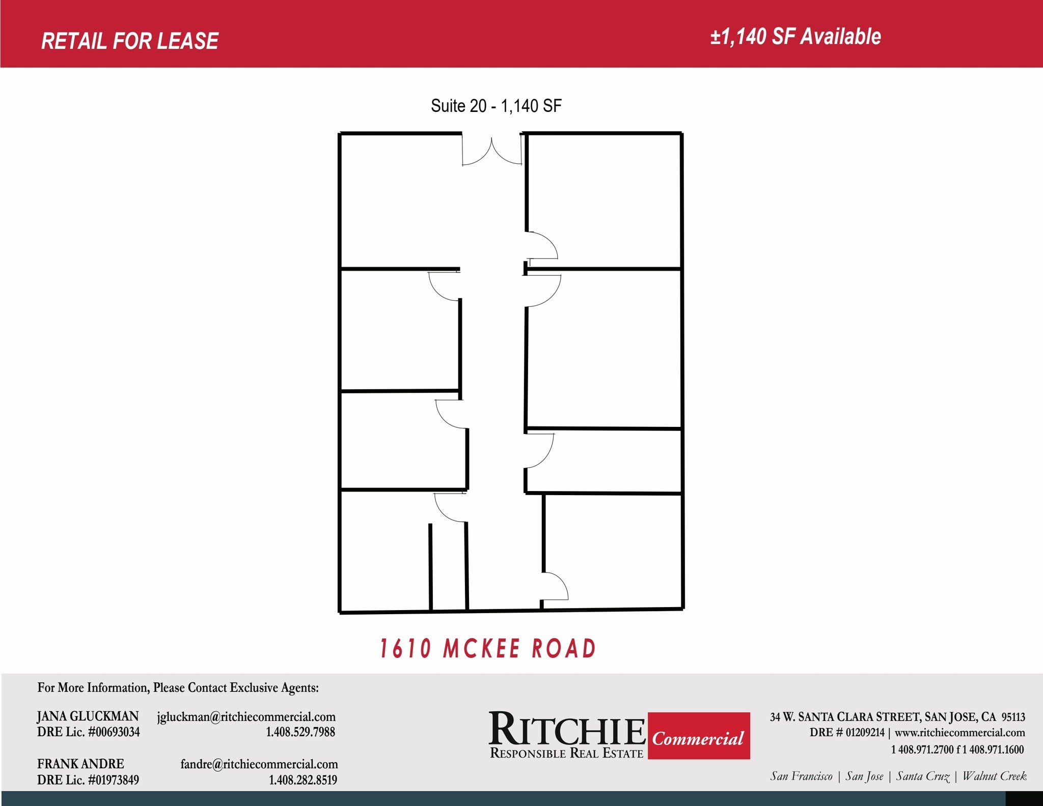 1610 Mckee Rd, San Jose, CA à louer Plan d’étage– Image 1 sur 1