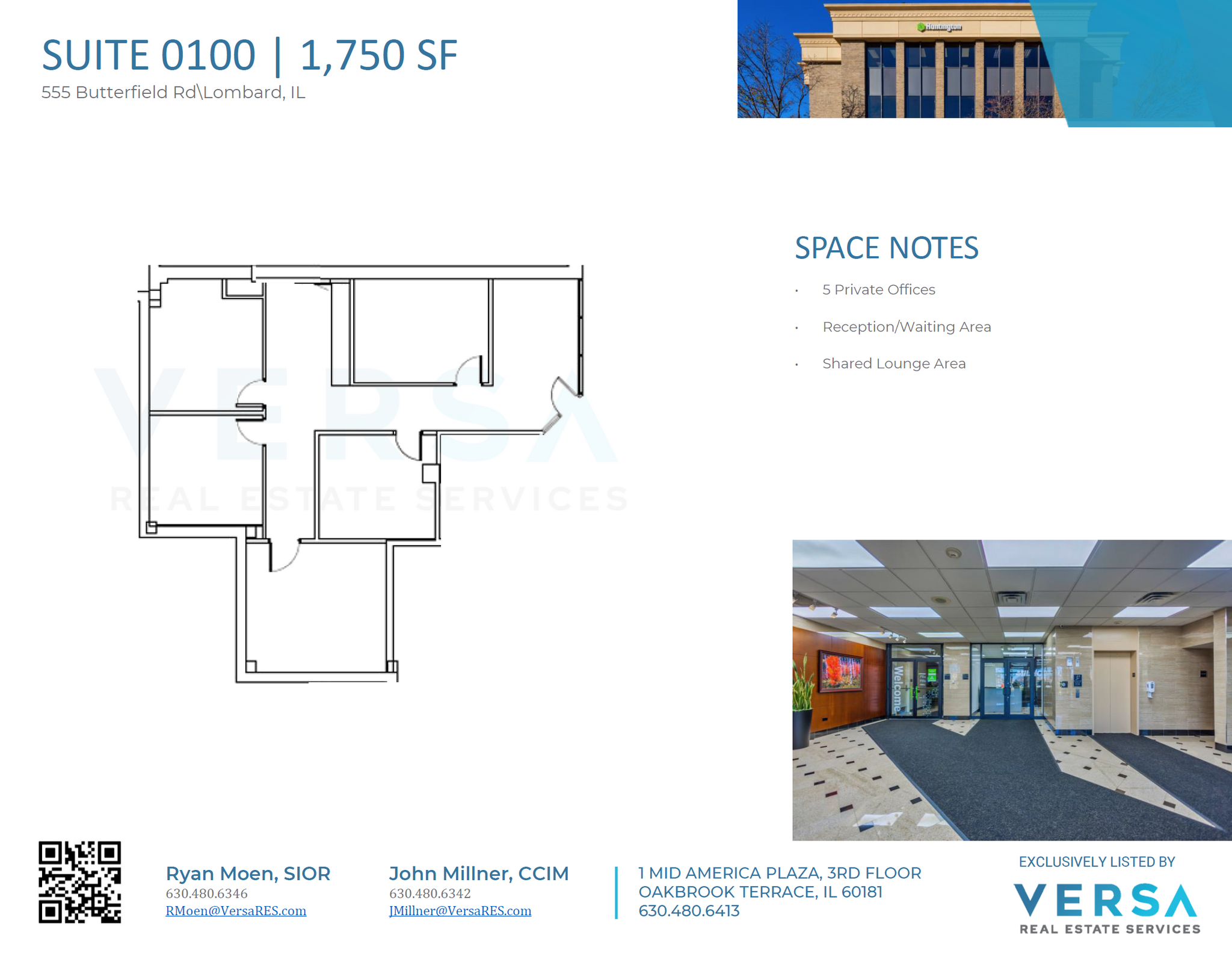555 E Butterfield Rd, Lombard, IL à louer Plan d’étage– Image 1 sur 1