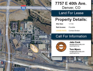 Plus de détails pour 7757 E 40th Ave, Denver, CO - Terrain à louer