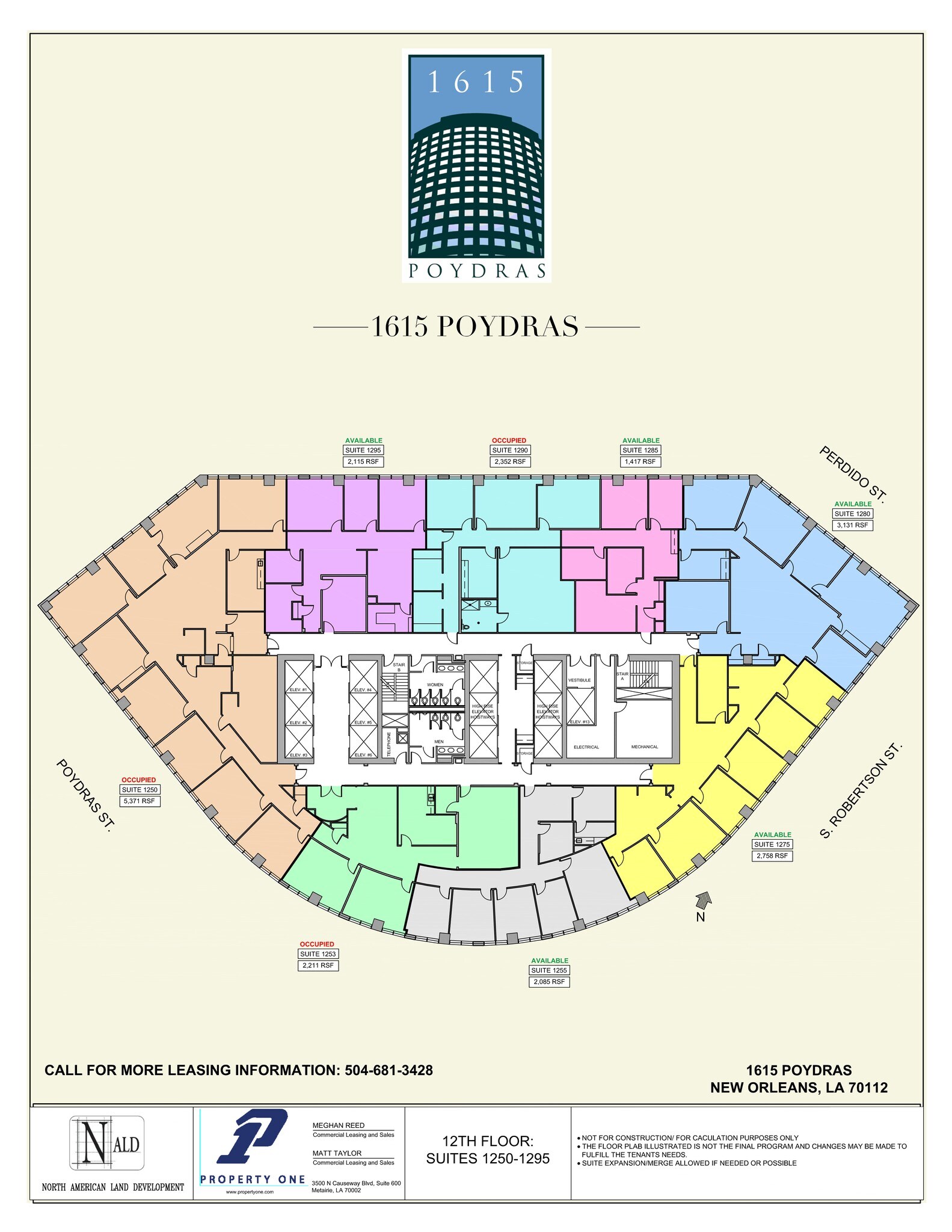 1615 Poydras St, New Orleans, LA à louer Plan de site– Image 1 sur 1
