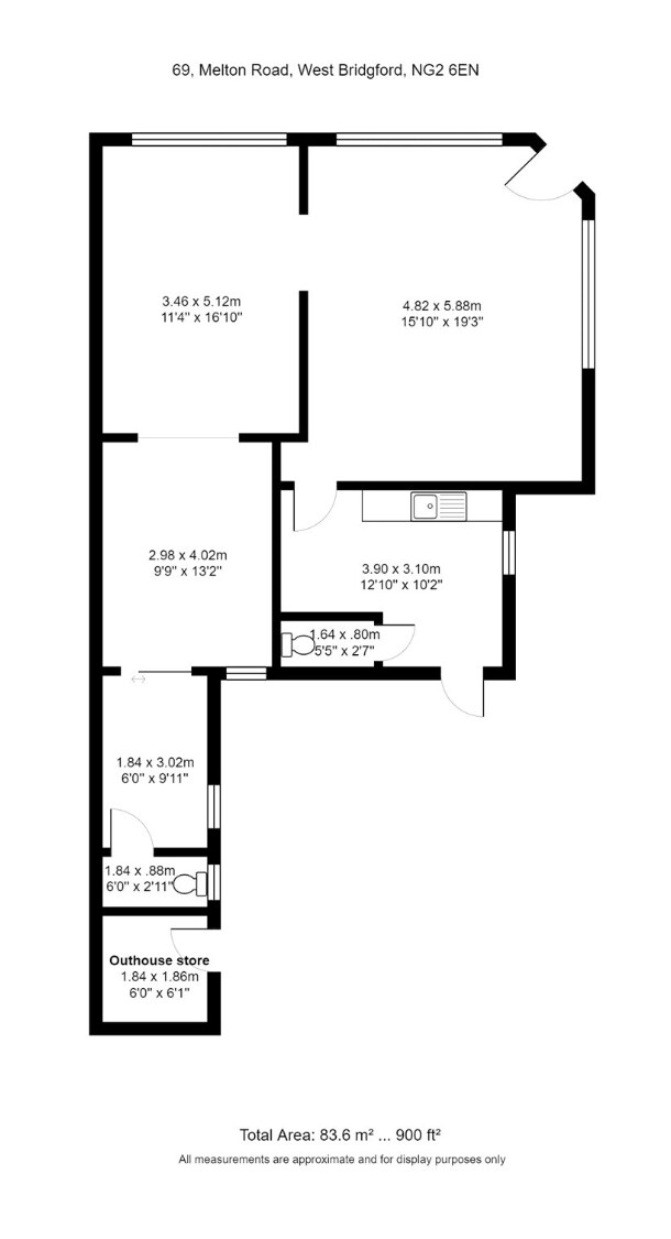 69 Melton Rd, West Bridgford à louer Plan d’étage– Image 1 sur 1