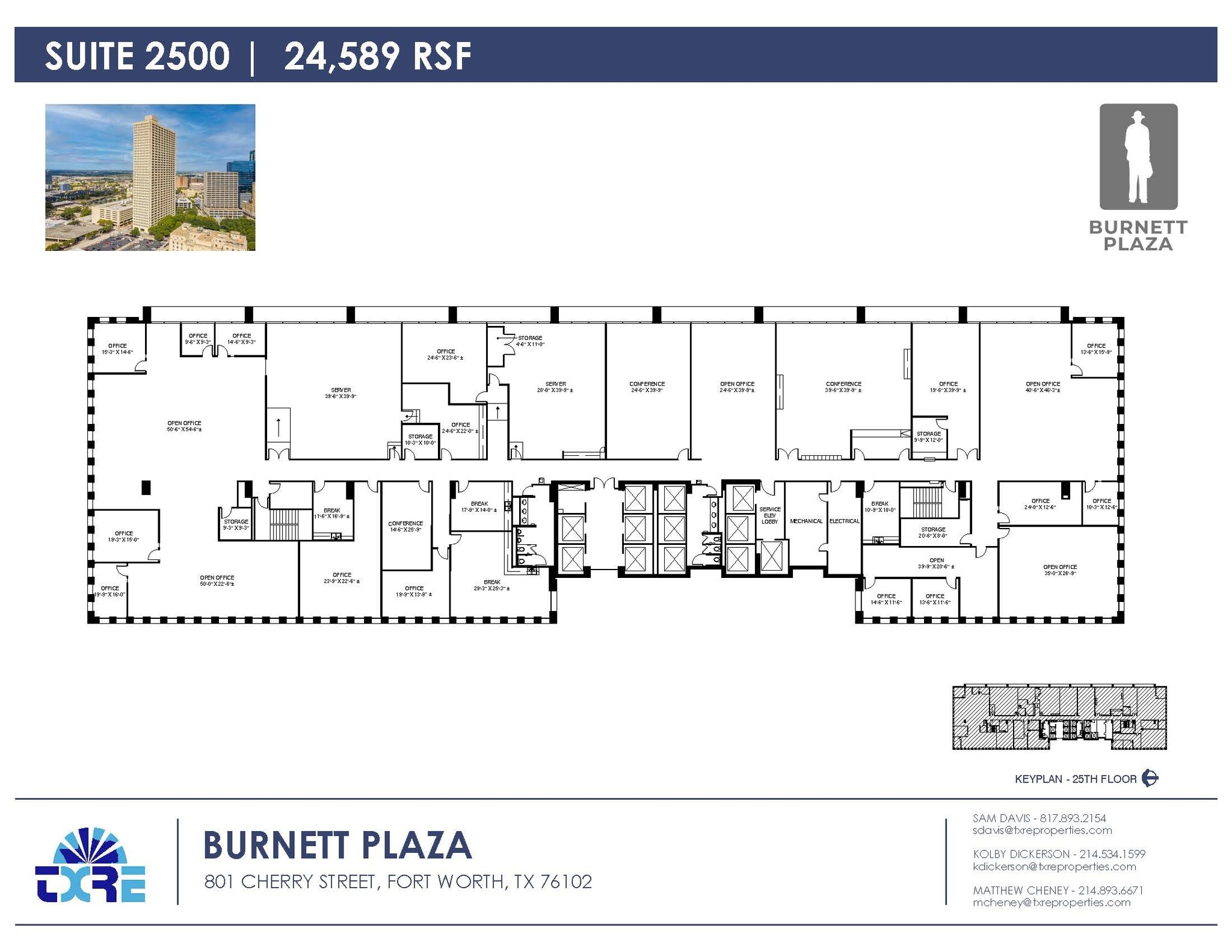 801 Cherry St, Fort Worth, TX à louer Plan d’étage– Image 1 sur 1